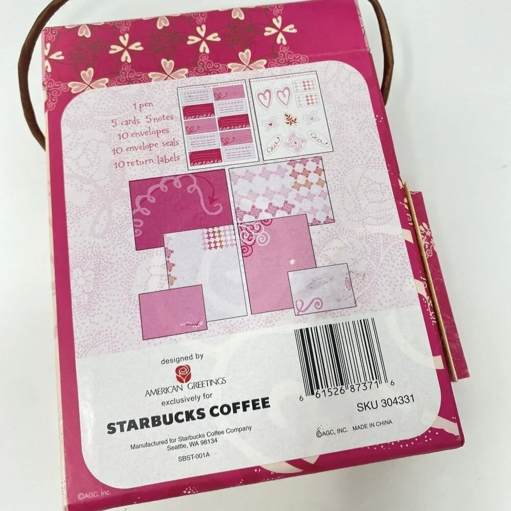 Starbucks x American Greetings Card Set Container Hearts Valentines